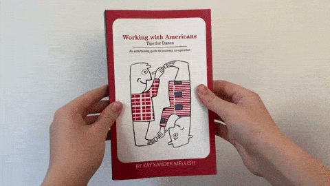 Flip book working with Americans working with Danes two sided
